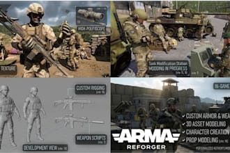 create custom armor, weapons, props, and characters for arma reforger, map
