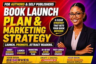 create a launch plan and marketing strategy for authors and self publishers