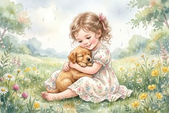 storybook illustration watercolor art cartoon aquarell illustration