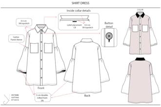 create apparel garment clothing  tech packs for manufacture