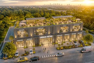 design futuristic container homes, stores and commercial buildings