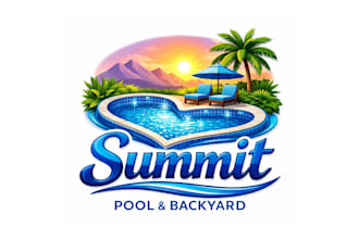 create fantastic and gorgeous swimming pool logo design