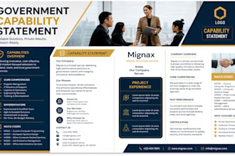 design a professional capability statement for government contracts and samgover