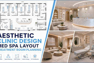 design aesthetic clinic layout, med spa layout with treatment room planning