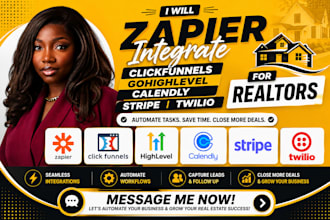 zapier integrate clickfunnels gohighlevel calendly stripe twilio for realtors