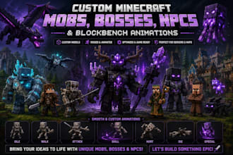 create custom minecraft mobs, bosses, npcs and blockbench animations