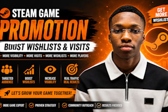 do steam game promotion, boost steam wishlists, visit and steam game marketing