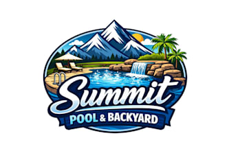 create graceful and fantastic swimming pool logo design