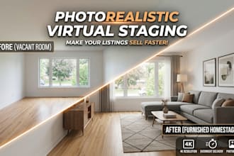 create photorealistic property virtual staging for real estate listing that sell