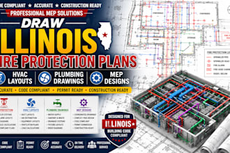 draw illinois fire protection plans hvac layouts plumbing drawings mep designs