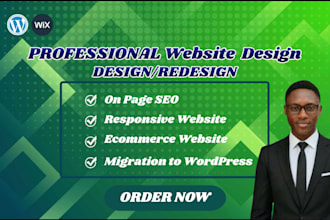 do website business design, redesign in wordpress and wix