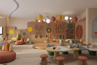 design a fun and realistic 3d kids playroom for your space