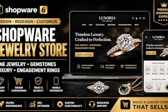 design a premium shopware store for fine jewelry, gemstones and engagement rings