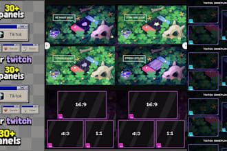 create a cozy pixel art twitch overlay package for streaming