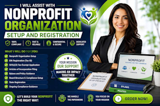 assist with nonprofit organization setup and registration