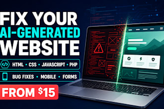 fix and finish your ai generated HTML CSS javascript or PHP website