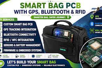 design custom smart bag pcb with gps, bluetooth and rfid