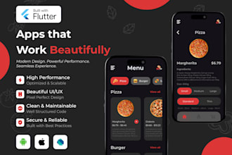 design modern flutter app UI UX for android and ios apps