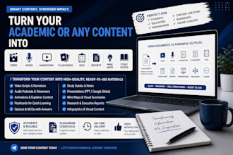 turn your content into video, slides, audio, quiz and more using notebooklm