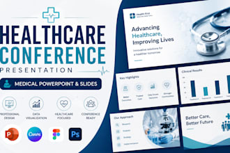 design healthcare conference presentation, medical powerpoint and slides