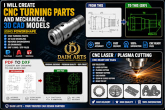 create professional 3d mechanical cad models and cnc parts