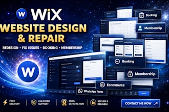 design wix website, wix redesign, wix website fixes, wix booking and membership