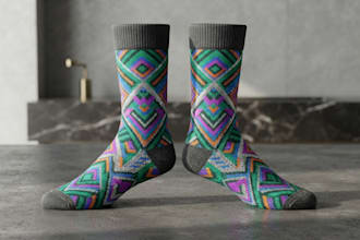 create realistic 3d socks, custom sock designs and 3d product renders