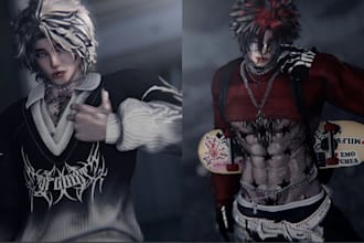 create vrchat avatar, 3d avatar furry avatar, vr character and vr character