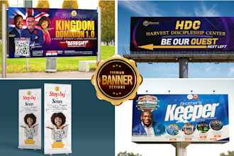 design a professional church and business retractable banner