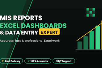 clean excel data and create mis reports and dashboards