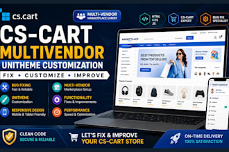 customize cs cart unitheme ecommerce multivendor marketplace and fix bug issues