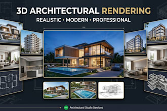 create realistic 3d architectural rendering and exterior visualization
