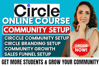 do circle community setup, eventbrite setup, circle course community manager