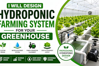 design a professional hydroponic farming system for your greenhouse