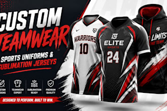 design custom teamwear sport uniforms and sublimation jerseys