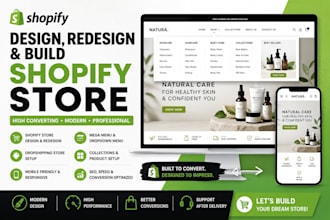 design, redesign your shopify store with custom navigation and layout