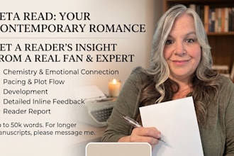 beta read your contemporary romance with inline comments and reader report