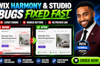 fix wix harmony ai bugs, studio layout and responsive errors