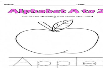 design custom kids worksheets, activity books, and tracing pages