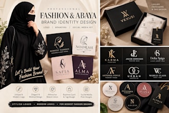 design luxury abaya logo and modest fashion brand identity