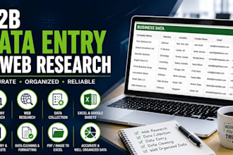 b2b data entry, web research and business data collection