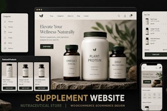 build peptide website, supplement store, nutraceutical website, woocommerce