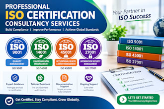 provide iso 9001, iso 45001, iso 14001, iso 27001 certification consultancy