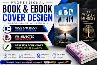 do book cover design, resize redesign rejected book cover from kdp ingraspark