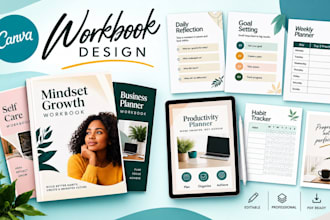 design a professional canva workbook, editable PDF and workbook template