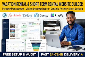 build vacation rental website short term rental  property management website