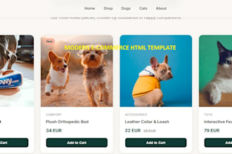 create a modern responsive HTML e commerce website template