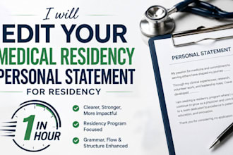 edit your medical residency  personal statement for residency in 1 hour
