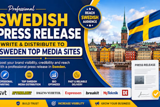 write and distribute swedish press release to sweden 250 premium top media sites