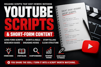 create engaging youtube scripts and short form video content